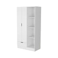 Cimarron 2 Door Armoire With Open Compartment White White Engineered Wood