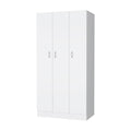 Augusta 3 Door Wardrobe With Hanging Rod White White Engineered Wood