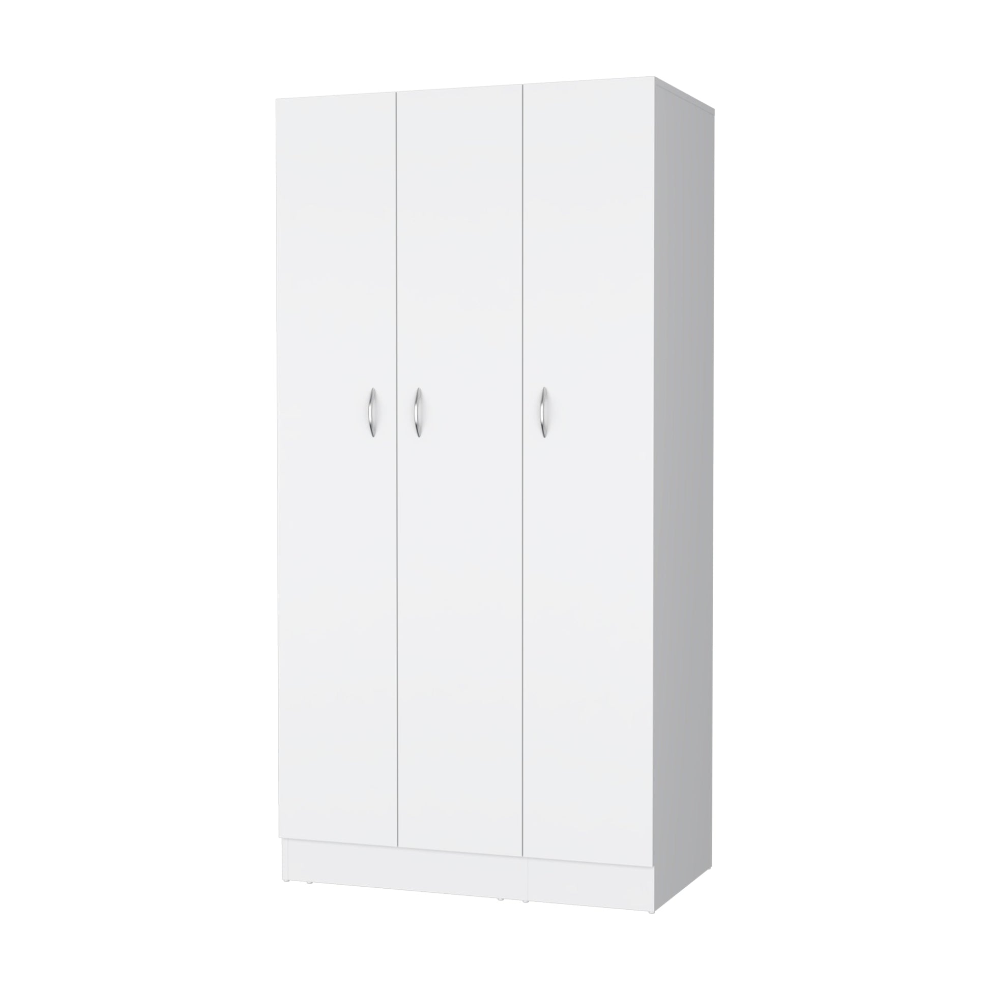 Augusta 3 Door Wardrobe With Hanging Rod White White Engineered Wood