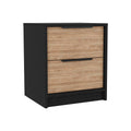 Rock Creek 3 Piece Bedroom Set, Two Nightstands And Dresser, Black Wengue And Pine Black Bedroom Engineered Wood