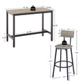 Bar Table Set With 4 Bar Stools Pu Soft Seat With Backrest, Grey, 47.24'' L X 23.62'' W X 35.43'' H Grey Particle Board