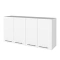 White And Onyx 2 Piece Kitchen Set, Kitchen Island And Wall Cabinet White Engineered Wood