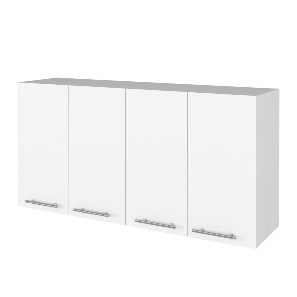 White And Onyx 2 Piece Kitchen Set, Kitchen Island And Wall Cabinet White Engineered Wood