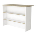 White And Light Pine 3 Tier Shelf Kitchen Island White Engineered Wood