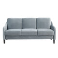 73.22Inch 3 Seater Sofa Velvet Grey Grey Fabric