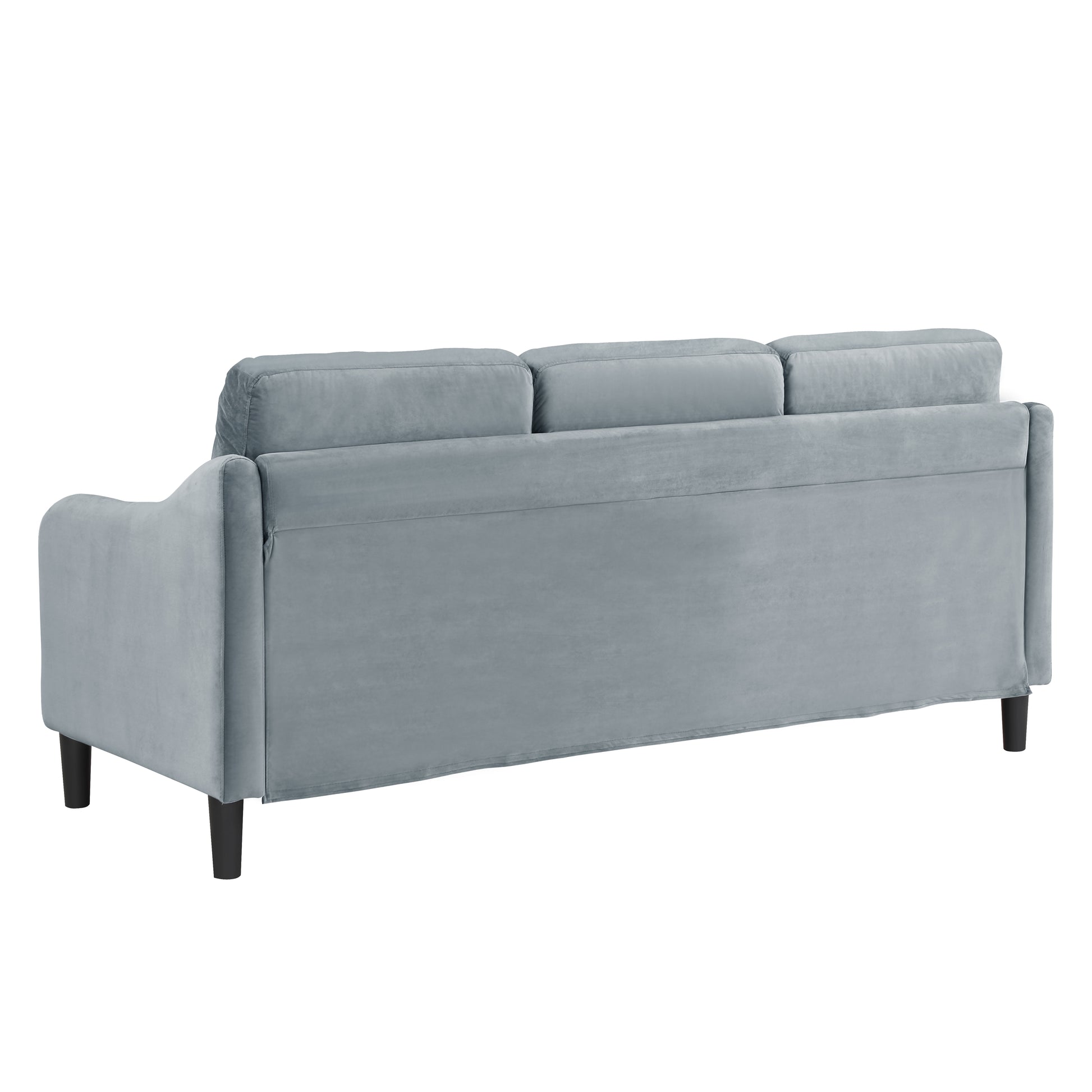 73.22Inch 3 Seater Sofa Velvet Grey Grey Fabric