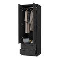 Westminster 2 Door 2 Drawer Armoire With Hanging Rod Black Black Engineered Wood