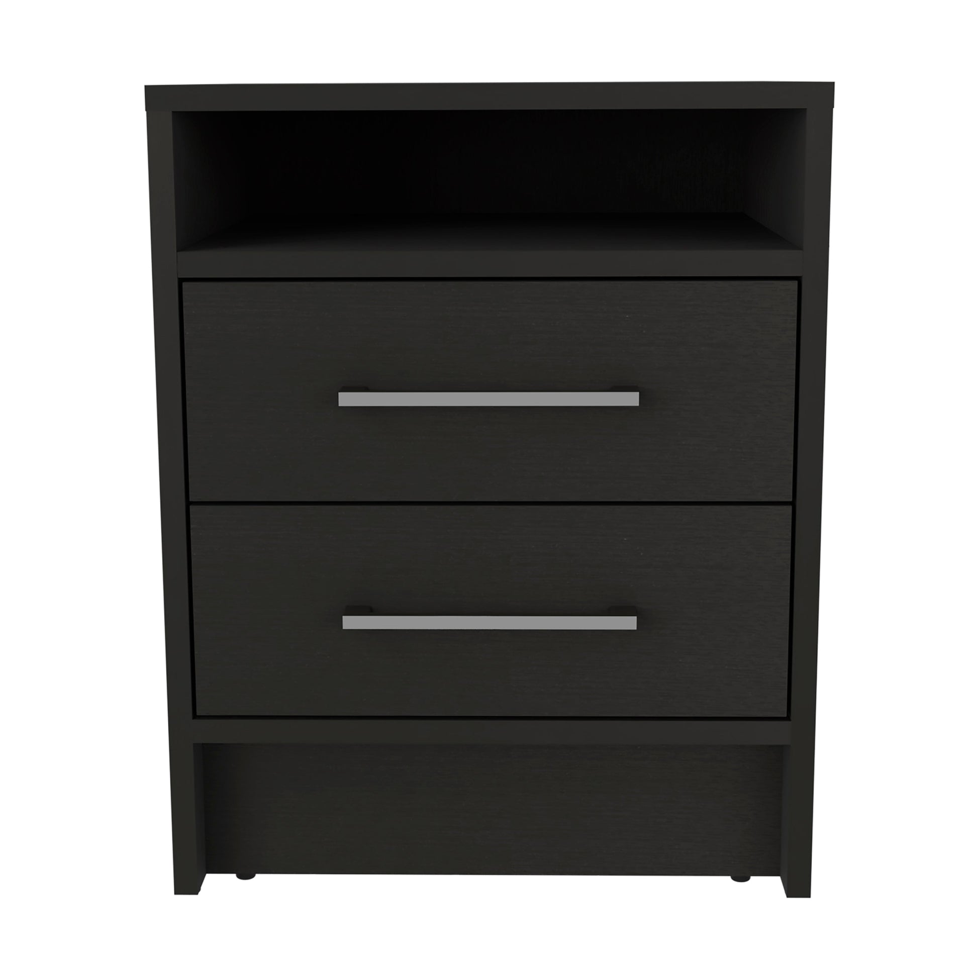 Orleans 2 Piece Bedroom Set, Nightstand And Dresser, Black And Light Oak Black Bedroom Engineered Wood