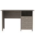 Edgewater 3 Drawer Writing Desk With Open Compartment Light Gray Gray Engineered Wood