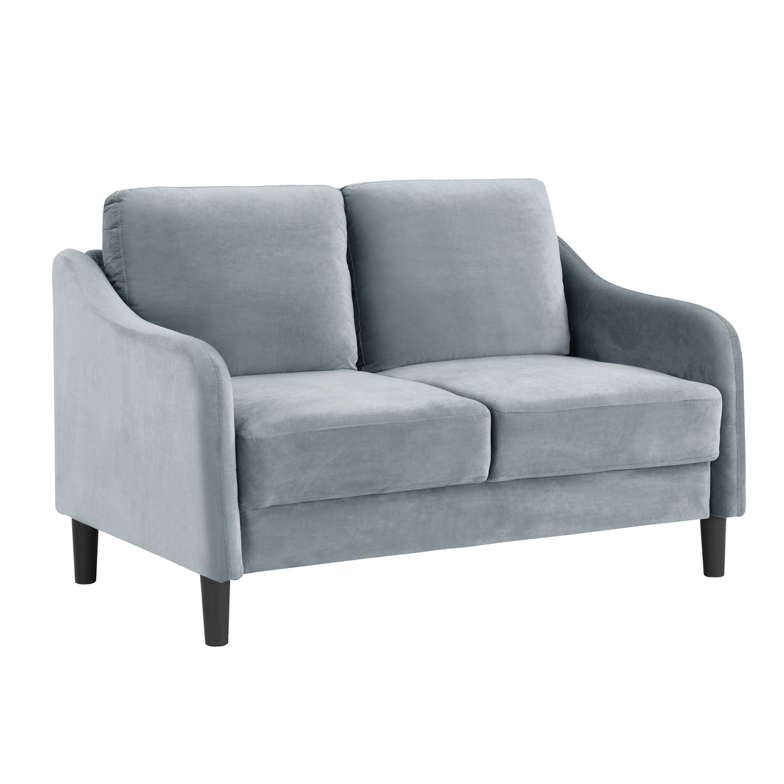 51.5" Loveseat Sofa Small Couch For Small Space For Living Room,Bedroom, Grey Grey Velvet