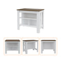 Briargate 2 Piece Kitchen Set, Kitchen Island And Wall Cabinet, White And Walnut White Engineered Wood