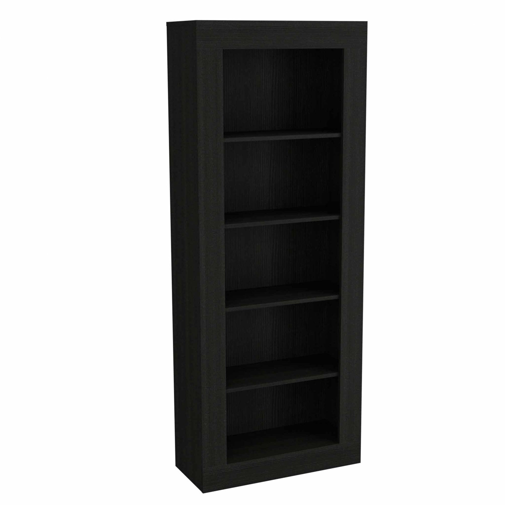 Brighton 5 Shelf Bookcase Black Black Engineered Wood