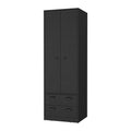 Westminster 2 Door 2 Drawer Armoire With Hanging Rod Black Black Engineered Wood