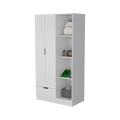 Cimarron 2 Door Armoire With Open Compartment White White Engineered Wood