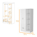 Cimarron 2 Door Armoire With Open Compartment White White Engineered Wood