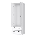 Westminster 2 Door 2 Drawer Armoire With Hanging Rod White White White Bedroom Engineered Wood