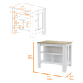 White And Light Oak 2 Piece Kitchen Set, Kitchen Island And Wall Cabinet White Engineered Wood