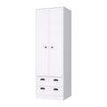 Westminster 2 Door 2 Drawer Armoire With Hanging Rod White White White Bedroom Engineered Wood