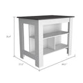 White And Onyx 2 Piece Kitchen Set, Kitchen Island And Pantry Cabinet White Engineered Wood