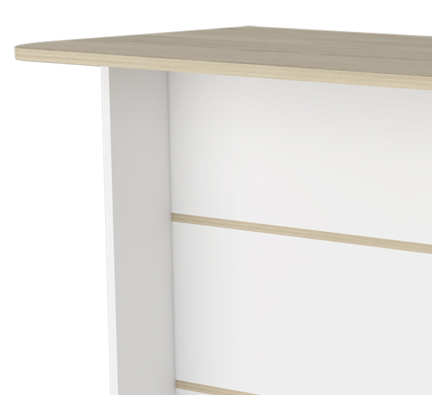 White And Light Pine 3 Tier Shelf Kitchen Island White Engineered Wood