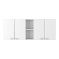 White And Onyx 2 Piece Kitchen Set, Wall Cabinet And Kitchen Island White Engineered Wood