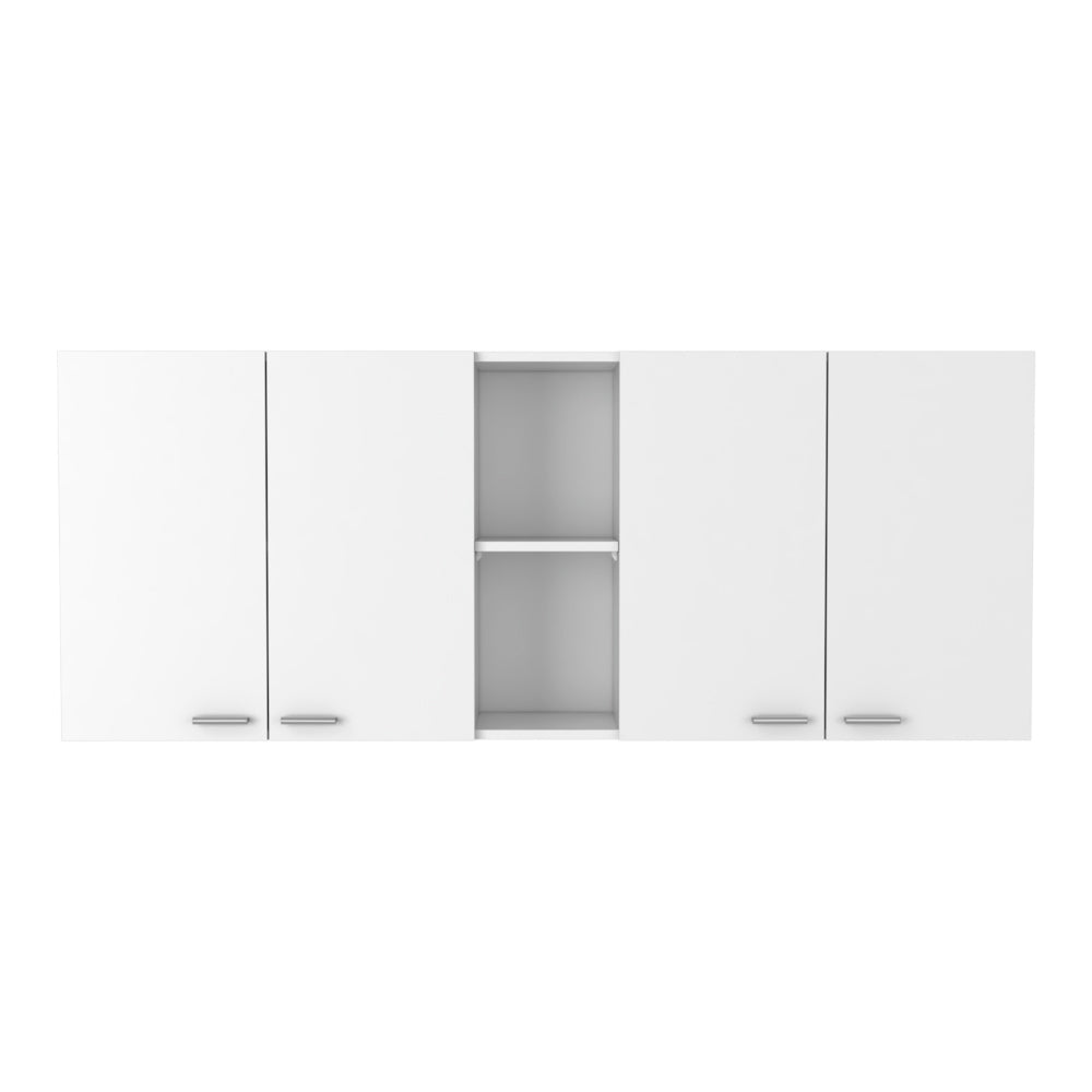 White And Onyx 2 Piece Kitchen Set, Wall Cabinet And Kitchen Island White Engineered Wood