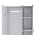 Augusta 3 Door Wardrobe With Hanging Rod White White Engineered Wood