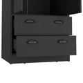 Westminster 2 Door 2 Drawer Armoire With Hanging Rod Black Black Engineered Wood