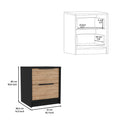 Rock Creek 3 Piece Bedroom Set, Two Nightstands And Dresser, Black Wengue And Pine Black Bedroom Engineered Wood