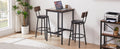 Bar Table Set With 2 Bar Stools Pu Soft Seat With Backrest, Rustic Brown, 23.62'' W X 23.62'' D X 35.43'' H Rustic Brown Particle Board