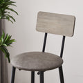 Round Bar Stool Set With Shelf, Upholstered Stool With Backrest Grey, 23.62'' W X 23.62'' D X 35.43'' H. Grey Particle Board