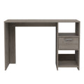 Light Gray 2 Shelf 1 Drawer Writing Desk Gray Engineered Wood