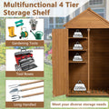 Outdoor Storage Cabinet, Garden Wood Tool Shed, Outside Wooden Shed Closet With Shelves And Latch For Yard 39.56