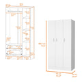 Augusta 3 Door Wardrobe With Hanging Rod White White Engineered Wood