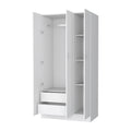 Augusta 3 Door Wardrobe With Hanging Rod White White Engineered Wood