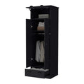 Lakewood Double Door And 1 Drawer Armoire Black Black Engineered Wood