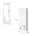 Westminster 2 Door 2 Drawer Armoire With Hanging Rod White White White Bedroom Engineered Wood