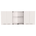 White And Onyx 2 Piece Kitchen Set, Kitchen Island And Wall Cabinet White Engineered Wood