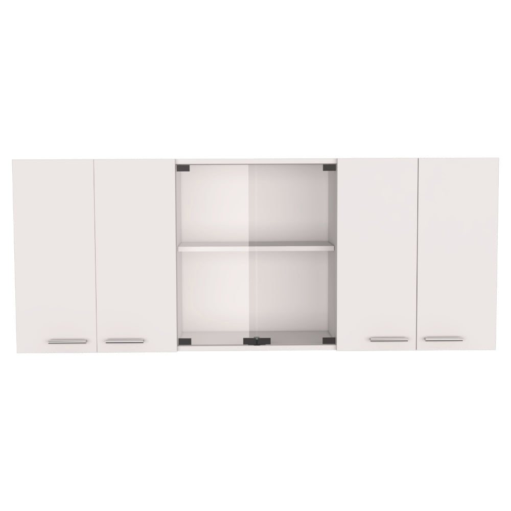 White And Onyx 2 Piece Kitchen Set, Kitchen Island And Wall Cabinet White Engineered Wood