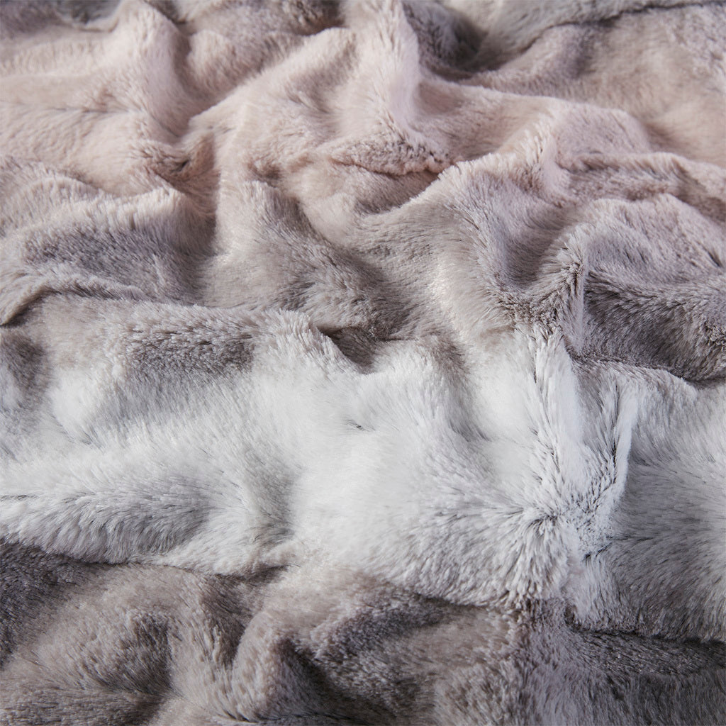 Oversized Faux Fur Throw grey-cotton