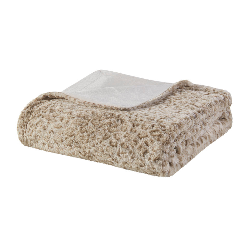 Oversized Faux Fur Throw leopard-polyester