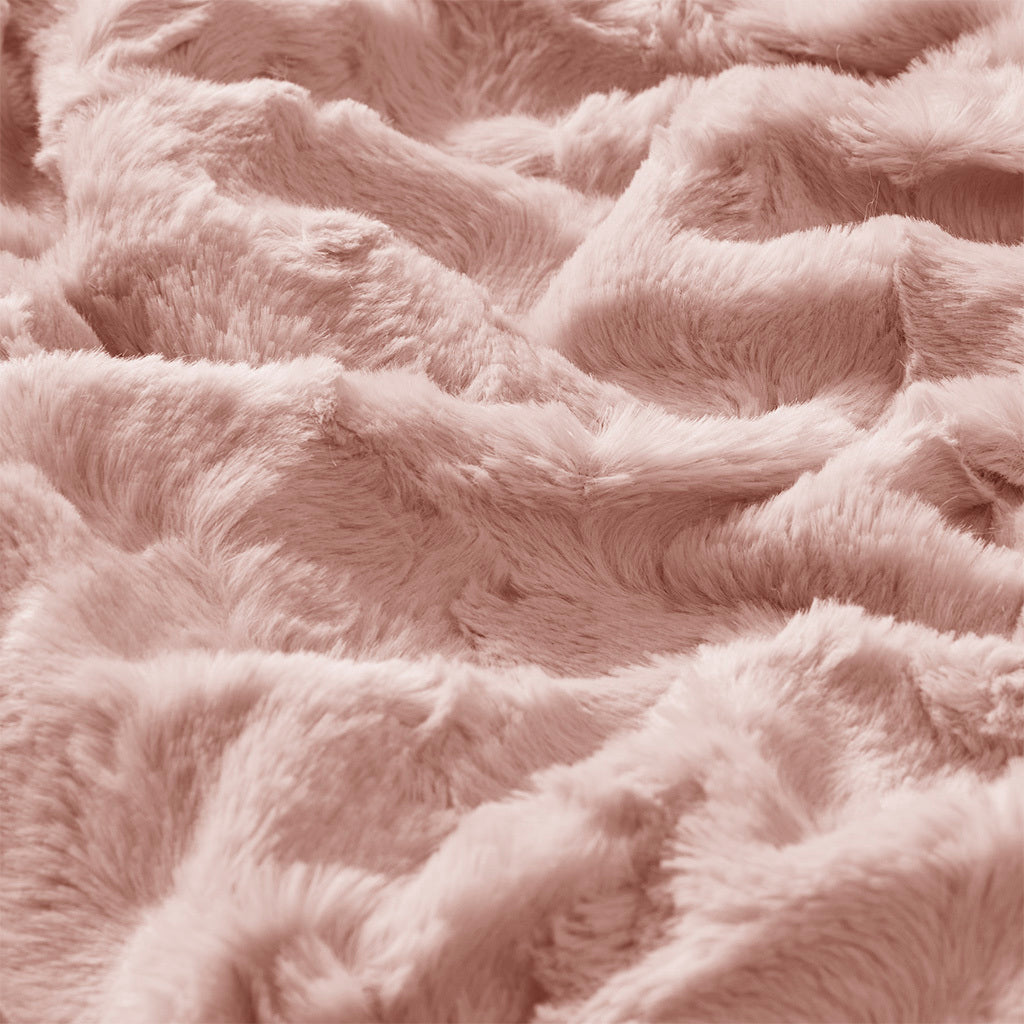 Oversized Faux Fur Throw blush-polyester