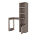 Broadmoor Computer Desk With 4 Tier Bookcase And 1 Door Cabinet Gray Gray Engineered Wood