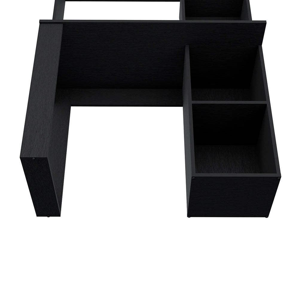 Palisades Computer Desk With Hutch And Storage Shelves Black Black Engineered Wood