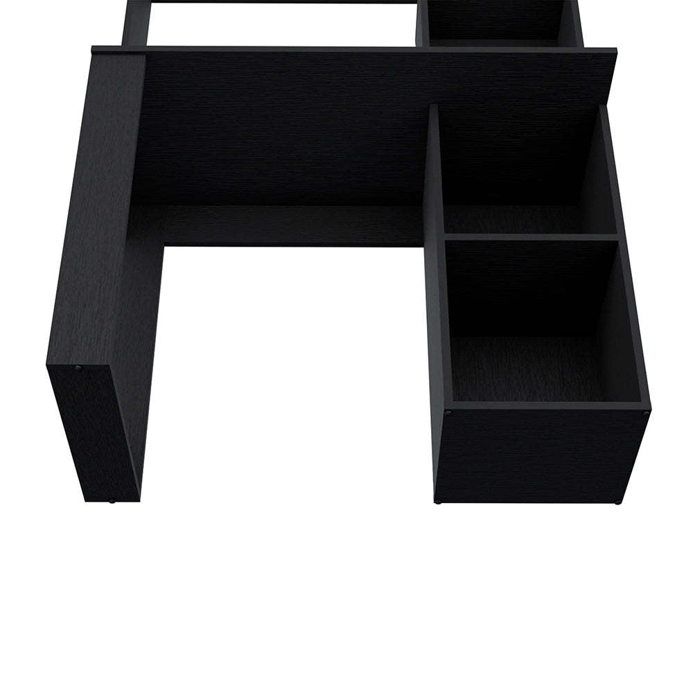 Palisades Computer Desk with Hutch and Storage Shelves black-engineered wood