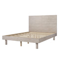 Modern Concise Style Solid Wood Grain Platform Bed Frame, Full, Stone Gray Stone Gray Wood