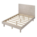 Modern Concise Style Solid Wood Grain Platform Bed Frame, Full, Stone Gray Stone Gray Wood