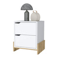 Ralston 2 Drawer Nightstand In White And Macadamia White Engineered Wood