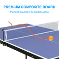 Table Tennis Table Foldable & Portable Ping Pong Table Set With Net And 2 Ping Pong Paddles For Indoor Outdoor Game Blue Mdf