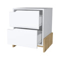 Ralston 2 Drawer Nightstand In White And Macadamia White Engineered Wood